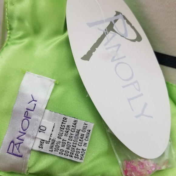 Panoply Prom / Pageant / Evening Gown Lime/Pink 10 - Picture 6 of 12